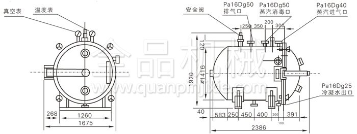 圓形靜態真空干燥機結構示意圖 圓形靜態真空干燥機結構示意圖